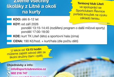Nábor dětí do tenisové školy 2026/2027