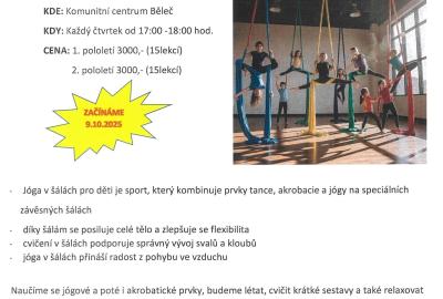 Kurz jógy a lehké akrobacie v šálách