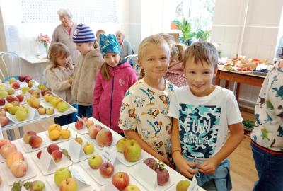 Výstava zahrádkářů v hlavní budově naší školy